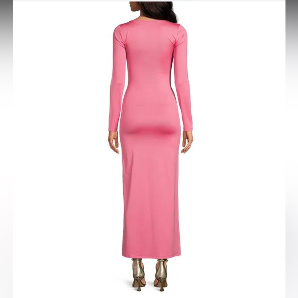 NWT Gianni Bini Column Icon Knit Scoop Neck Long Sleeve Bodycon Midi Dress - Picture 5 of 8